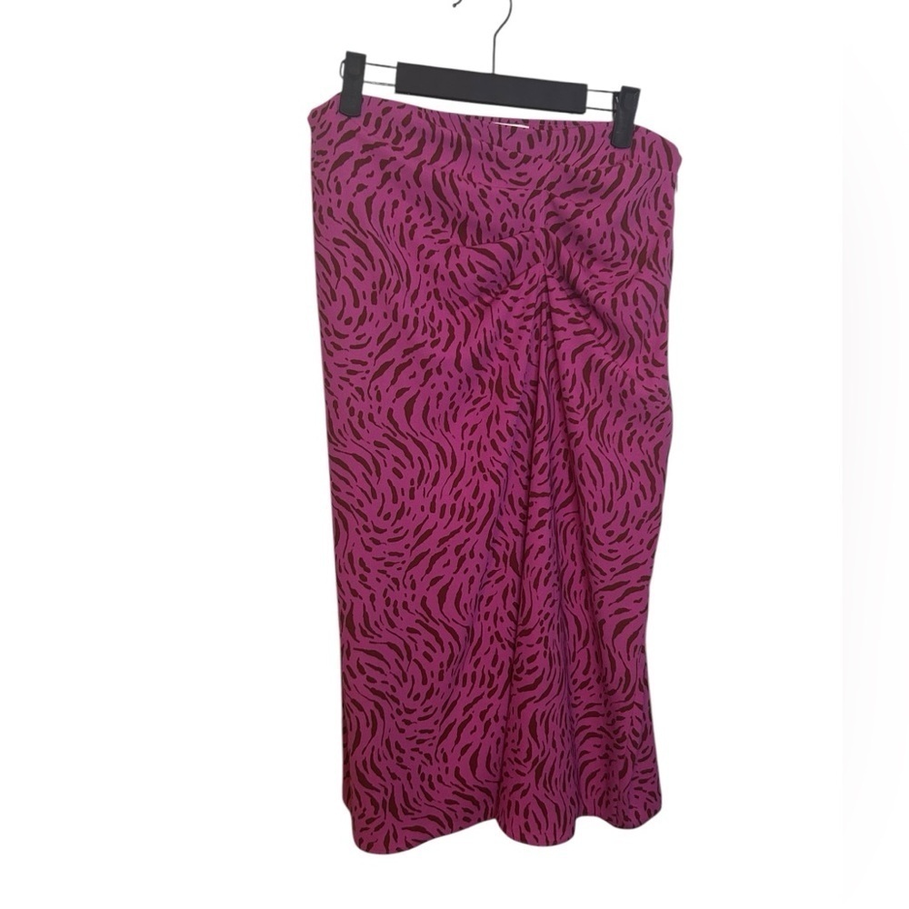 Nine West Pink Animal Print Ruched Skirt
